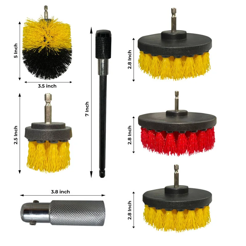 DETAILMAX 7pc Drill Brush Set With Spindle AutoFresh.in